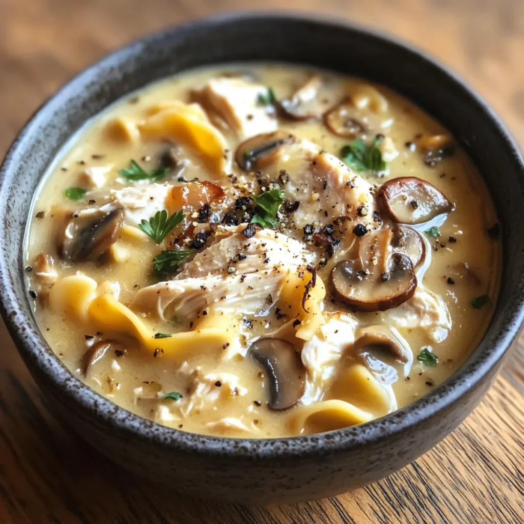 Roasted Garlic White Chicken Lasagna Soup