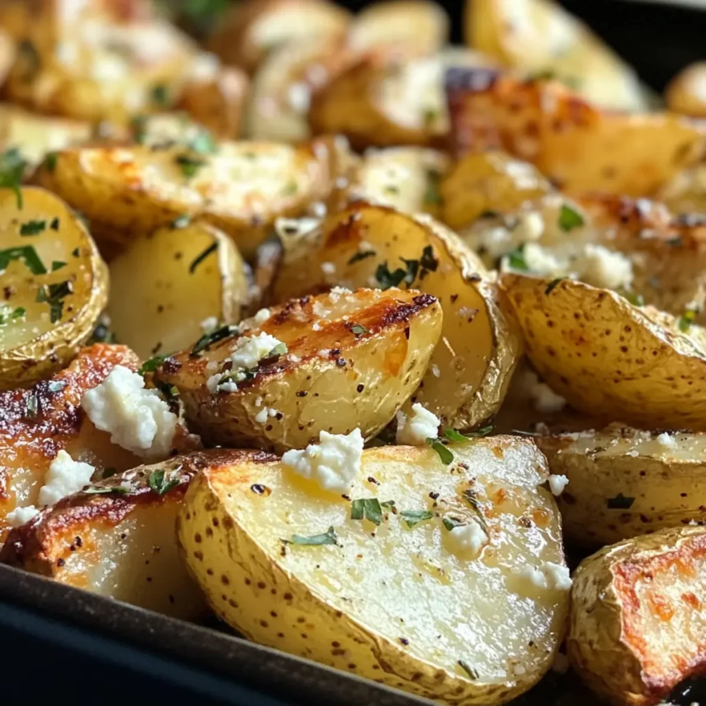 Roasted Potatoes in a Melted Goat Cheese Dressing