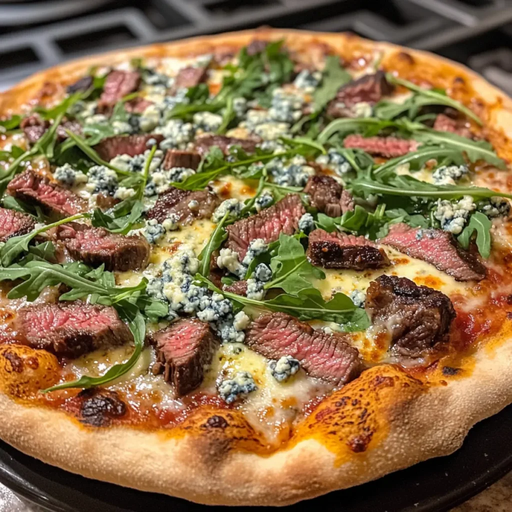 Steak and Blue Cheese Pizza