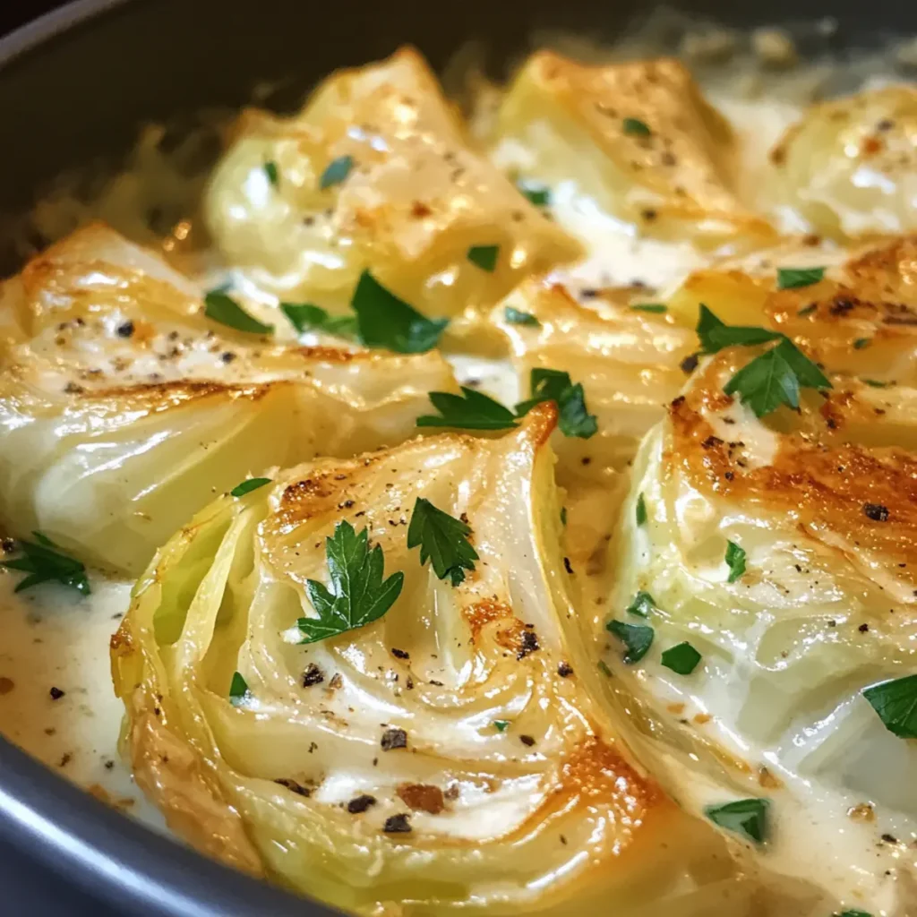 Creamy Garlic Parmesan Cabbage