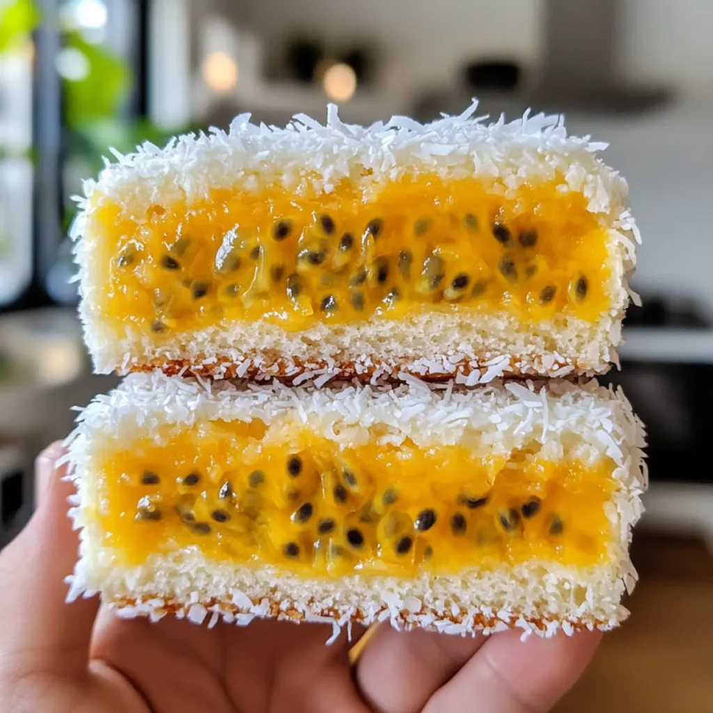 Passionfruit Lamingtons