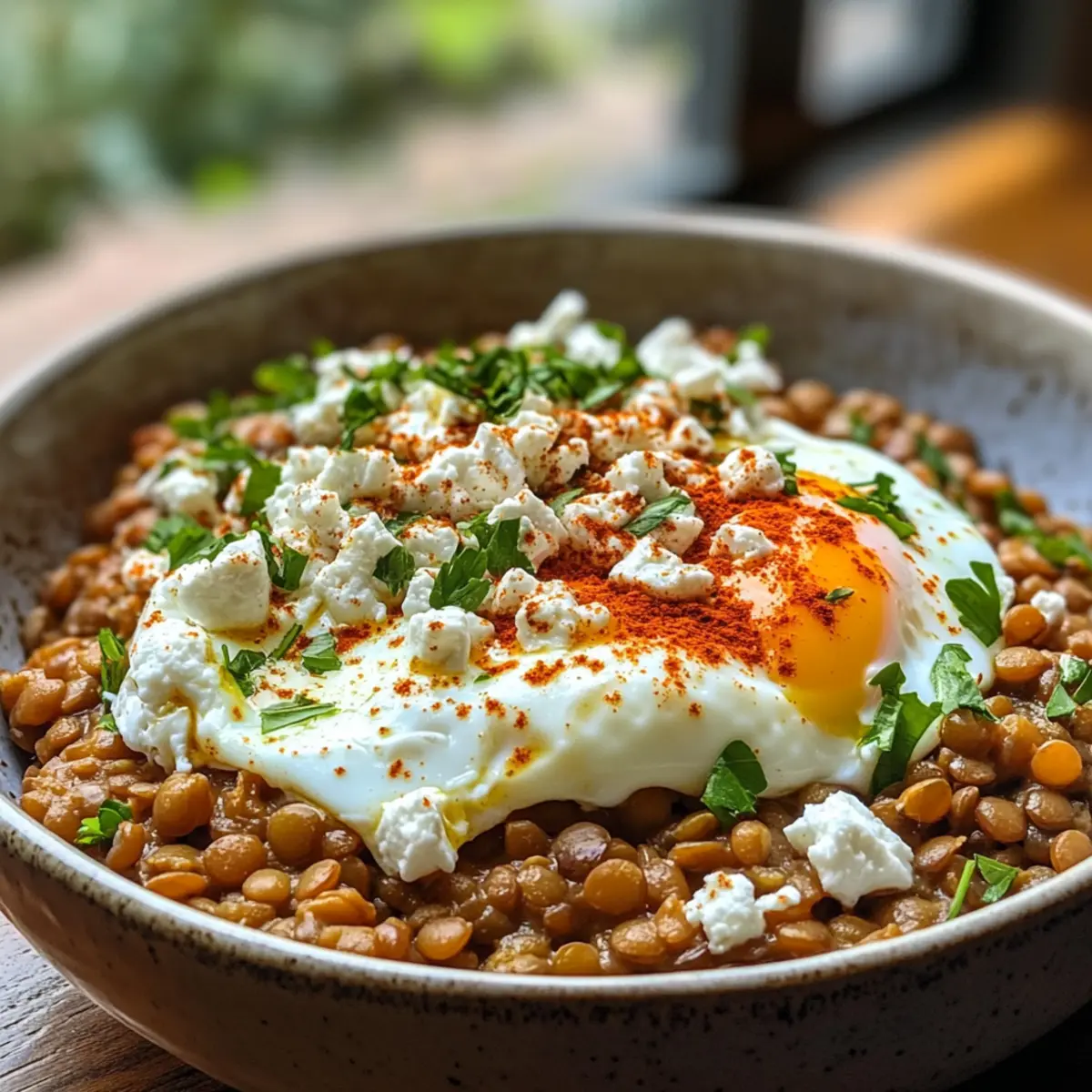 Eggcentric – Lentils, Poached Egg and Paprika-Spiked Yogurt Breakfast