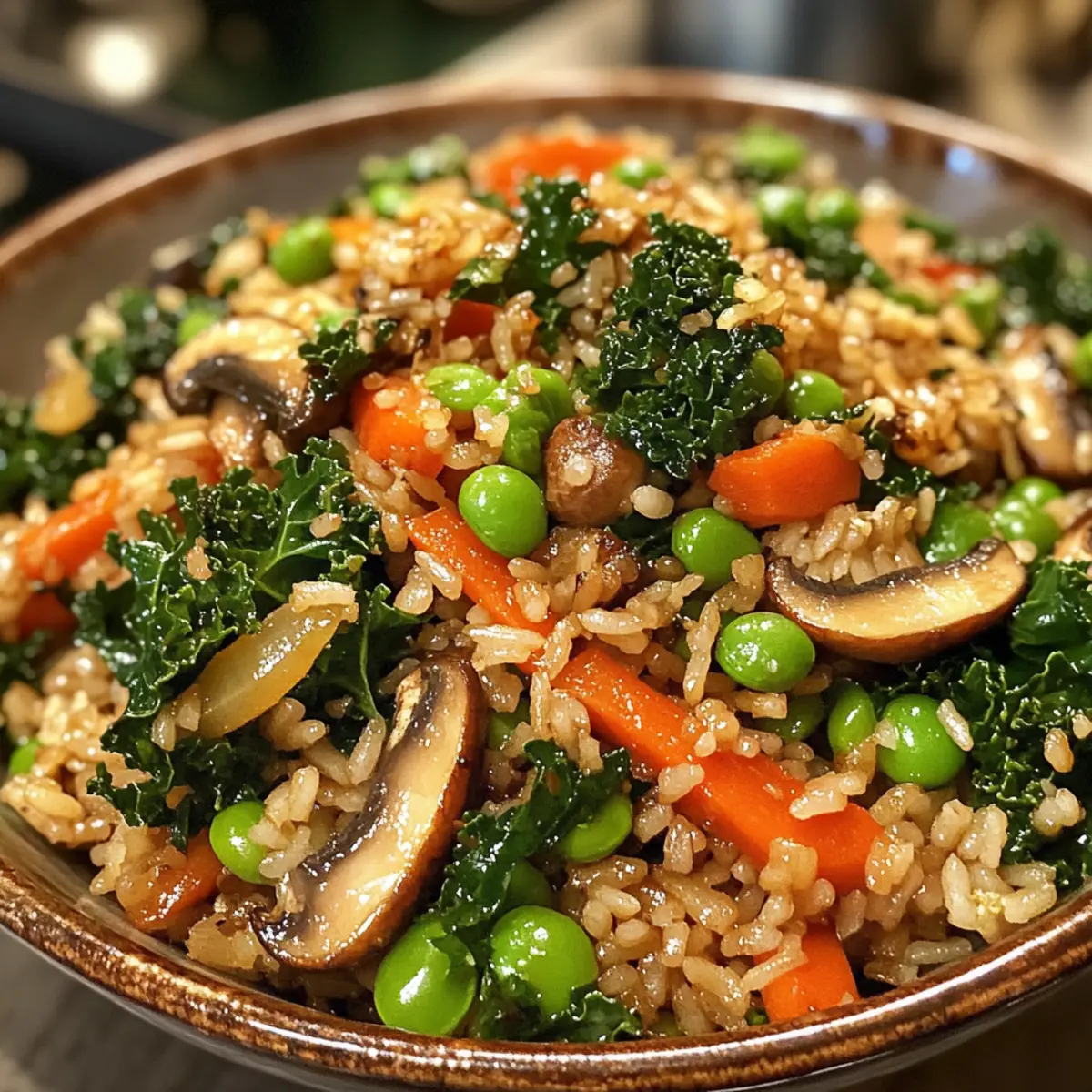 Crispy Kale and Shiitake Fried Rice