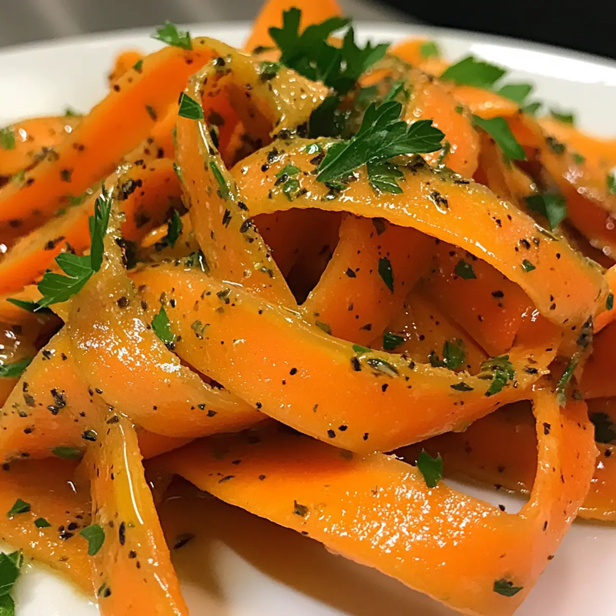 Carrot Ribbons with Rosemary Butter Sauce