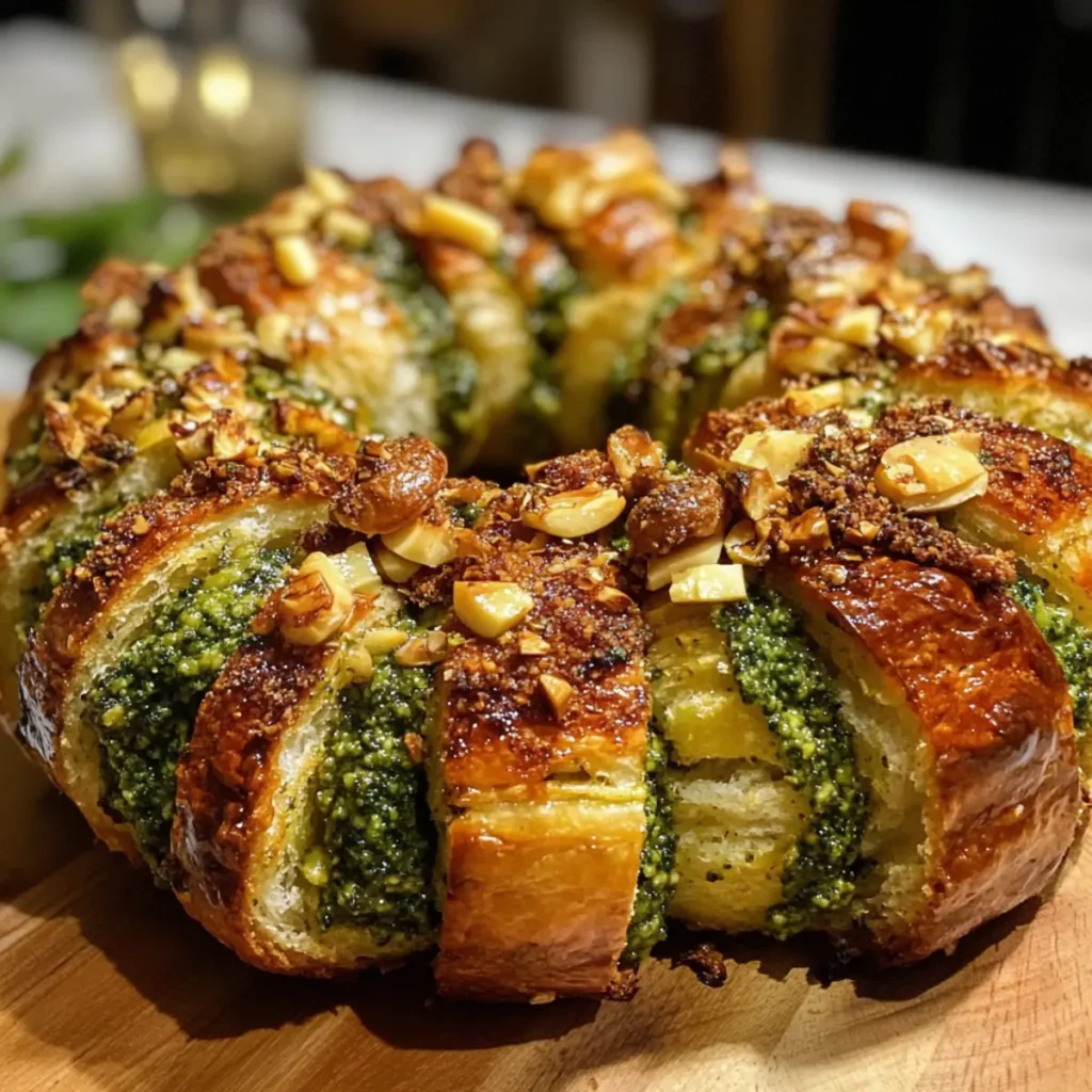 Vegan Pesto Bread Wreath