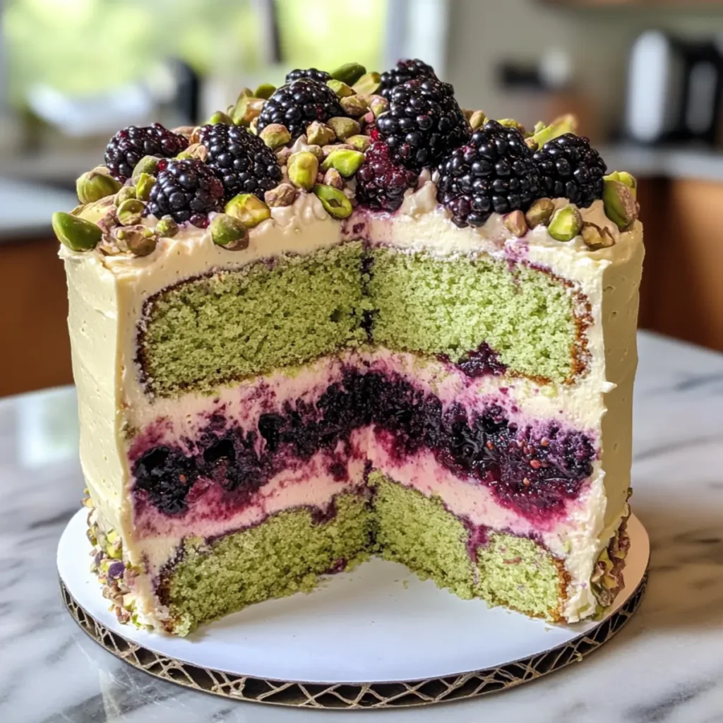Pistachio and Blackberry Olive Oil Cake