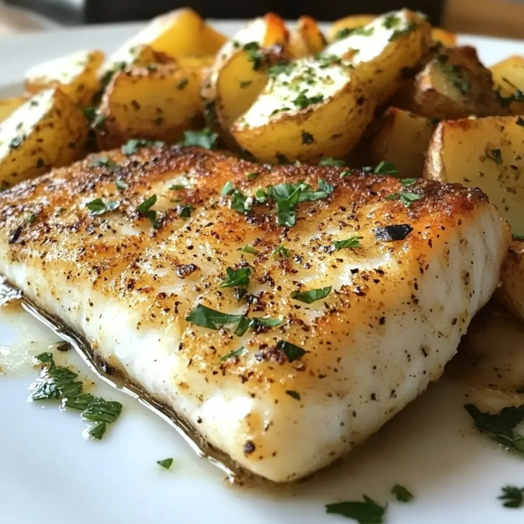 Pan-Seared White Fish & Creamy Potatoes