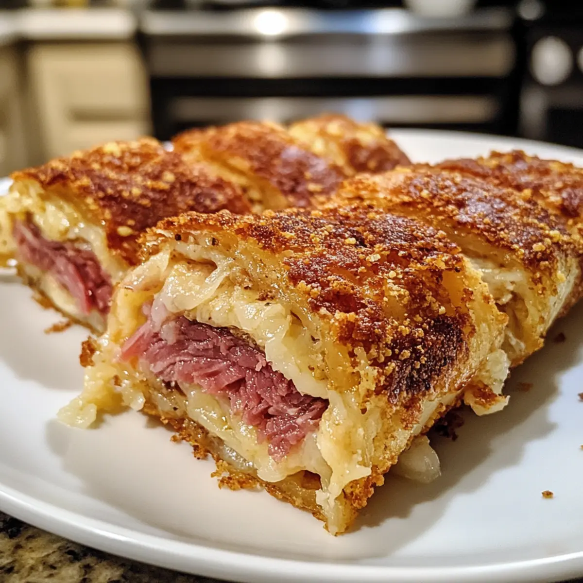 Keto Crispy Reuben Roll-Ups