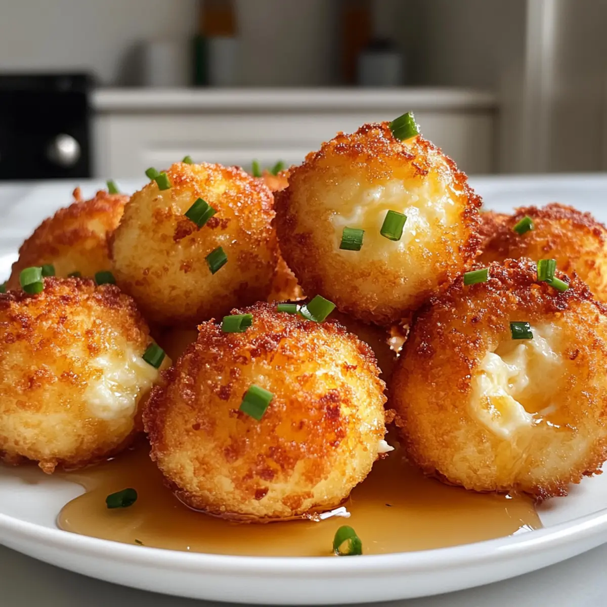 Crispy Goat Cheese Poppers with Honey