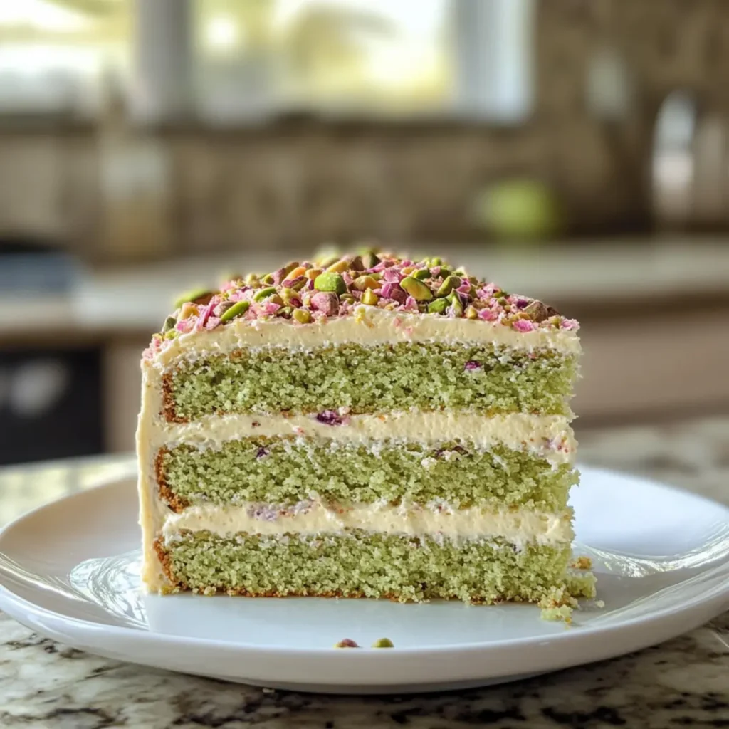 Pistachio Rose Milk Cake