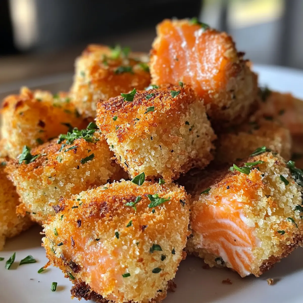 Simple Panko Crusted Salmon Bites