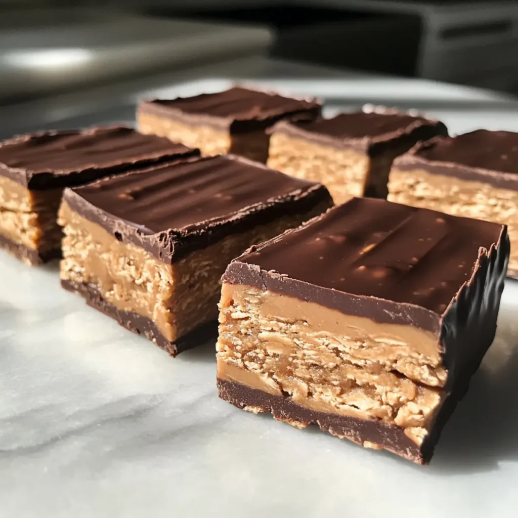 Copycat Reese’s Peanut Butter Protein Bars