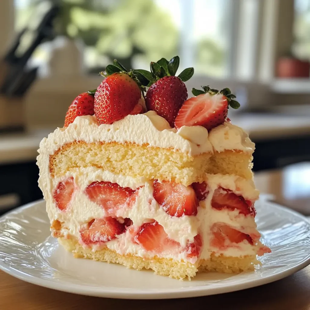 Strawberry Custard Delight Cake