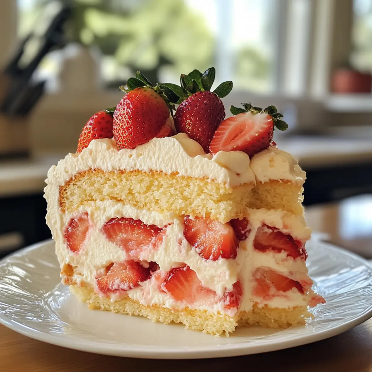 Strawberry Custard Delight Cake