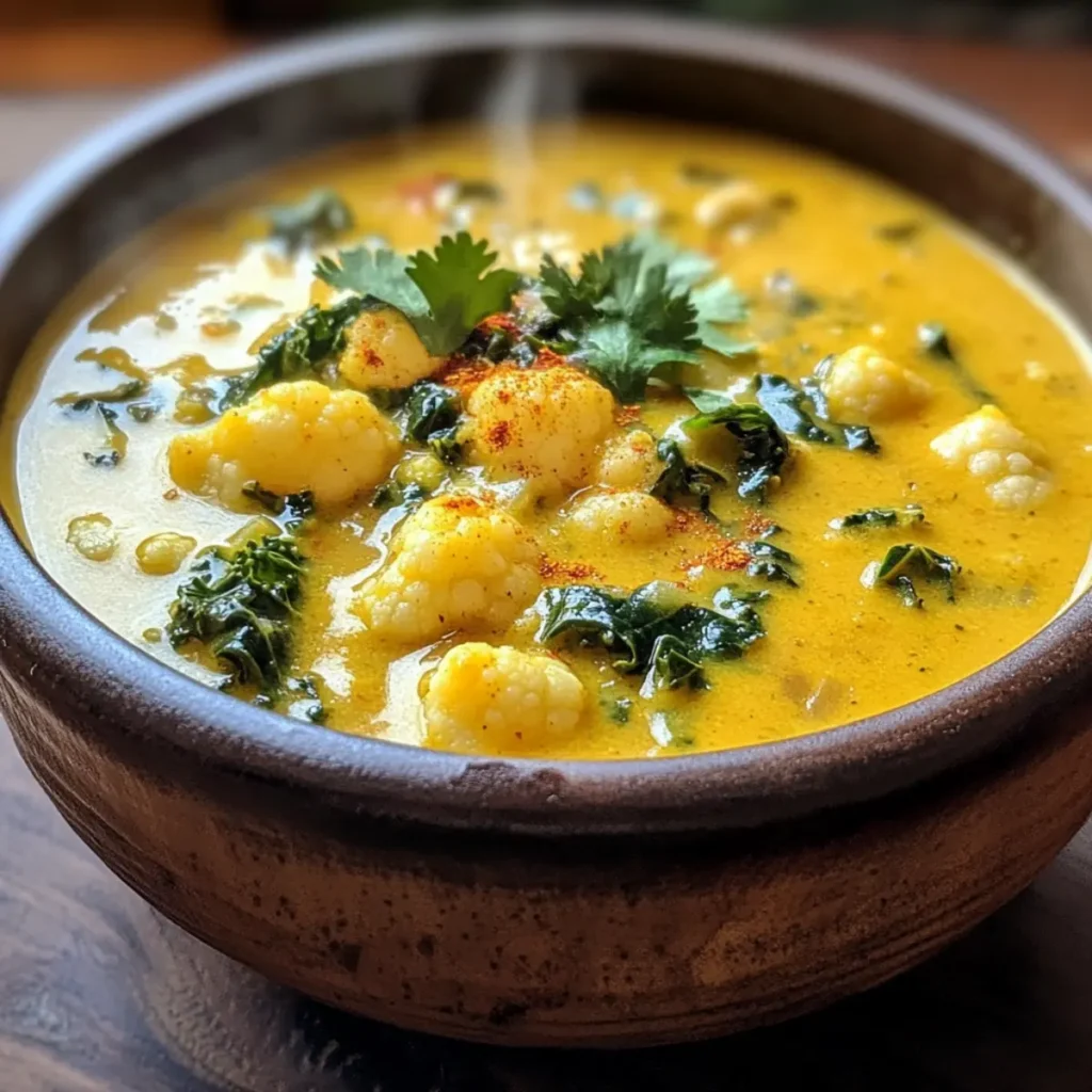 Curried Cauliflower And Kale Soup