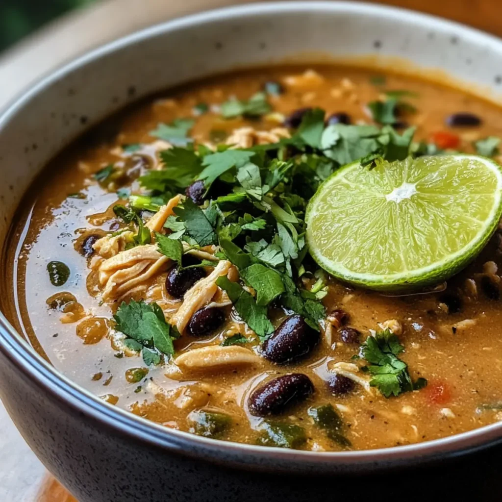 Chicken, Poblano, and Black Bean Soup