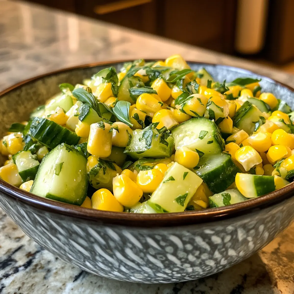 Corn and Cucumber Salad with Basil and Chives
