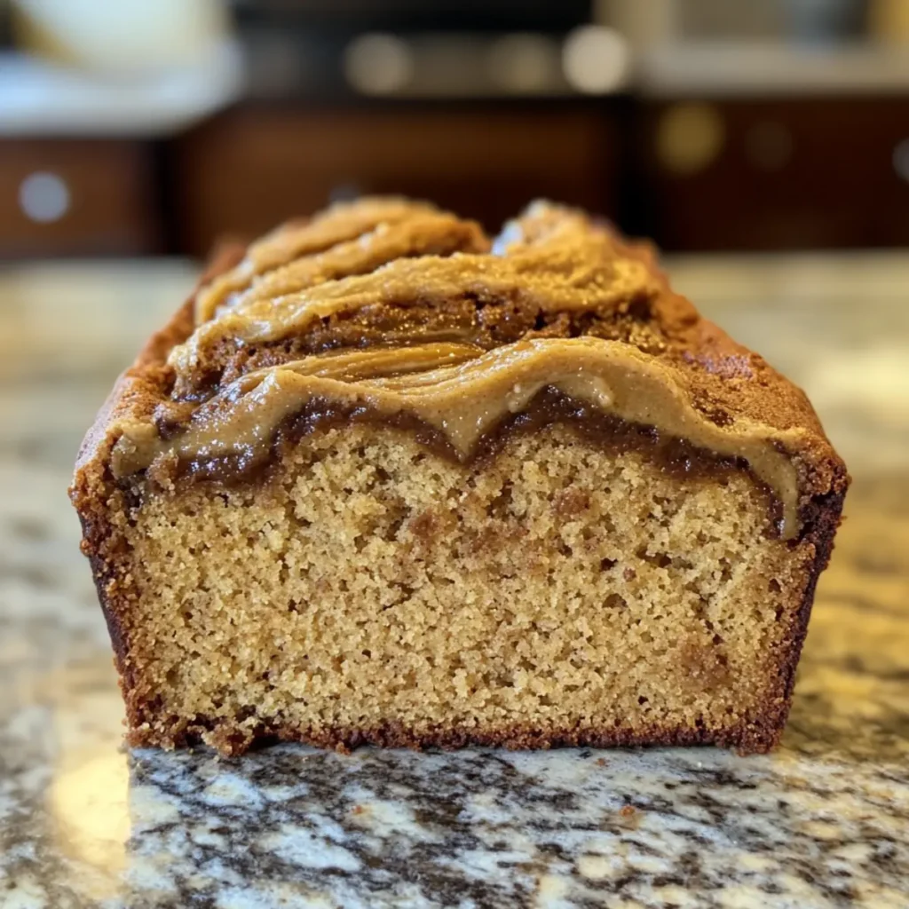 Swirled Cookie Butter Banana Bread