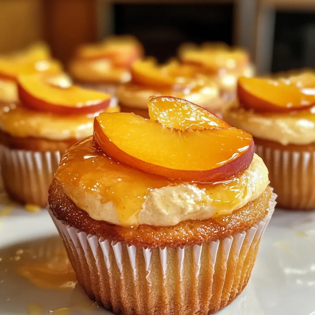 Honey Peach Cream Cheese Cupcakes