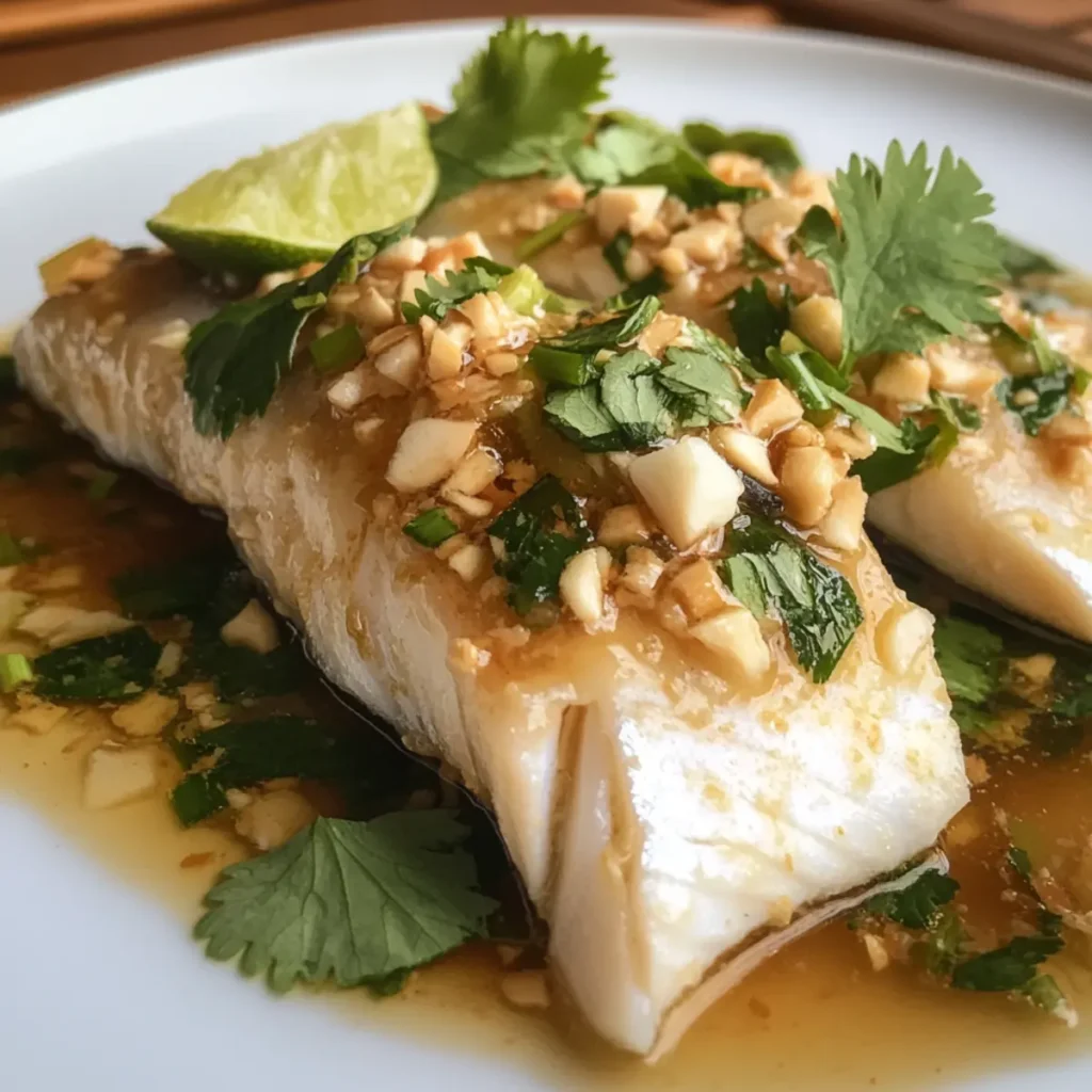Thai Steamed Fish with Lime and Garlic