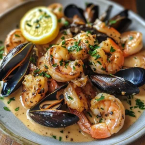 Savory Shrimp and Mussels in Creamy Garlic Sauce Bliss