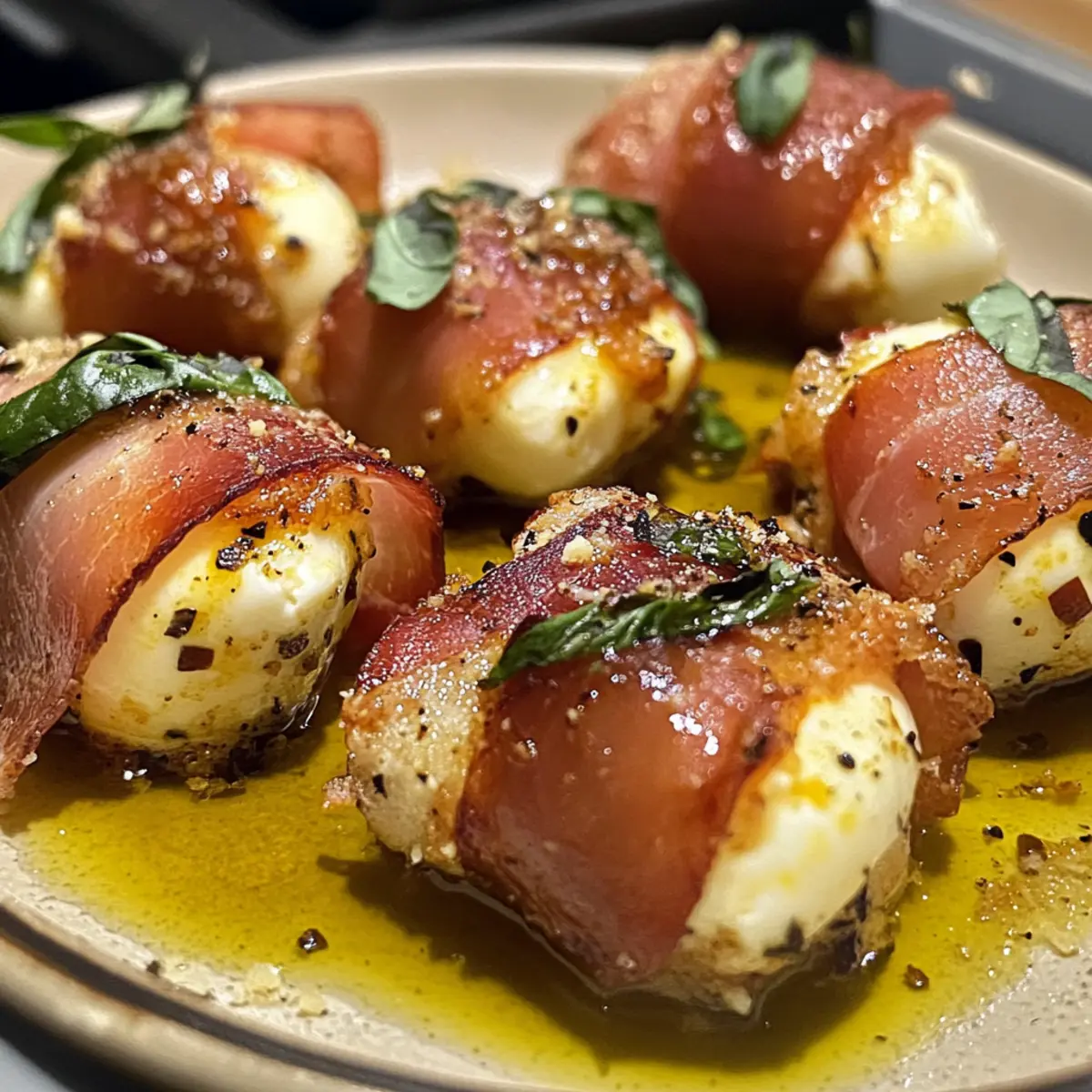 Prosciutto Wrapped Mozzarella Bites