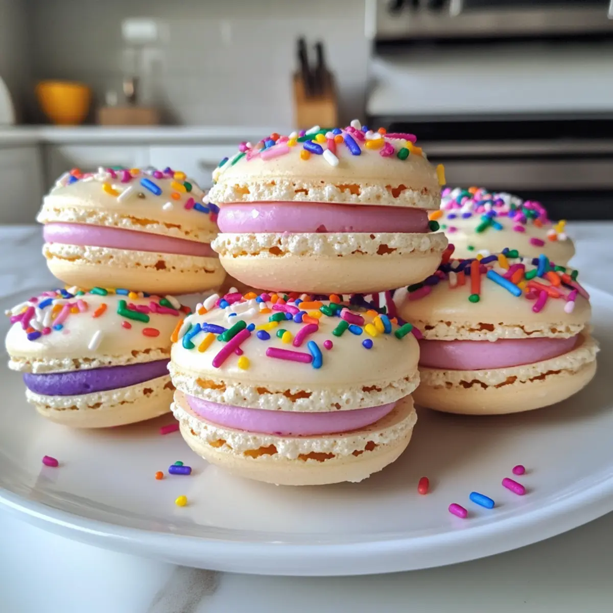 Birthday Cake Macarons