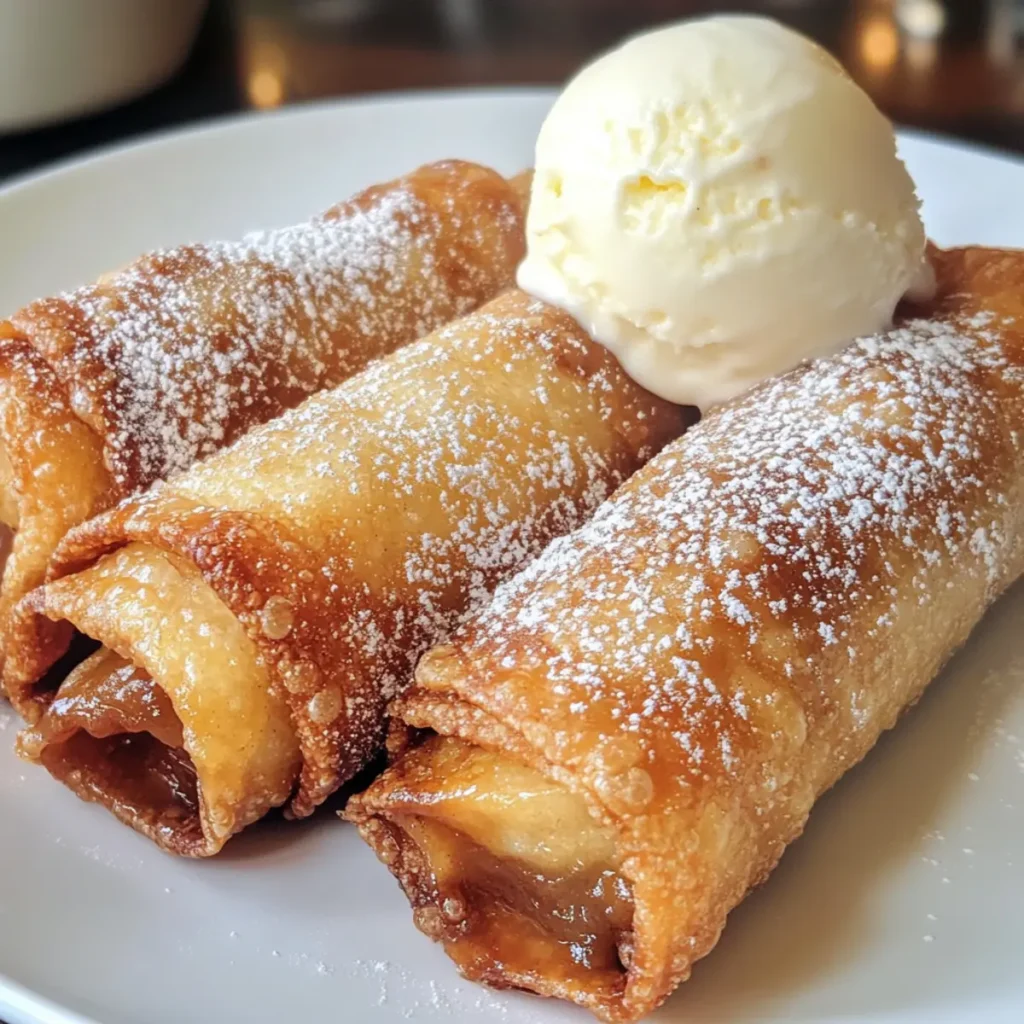 Peach Cobbler Egg Rolls