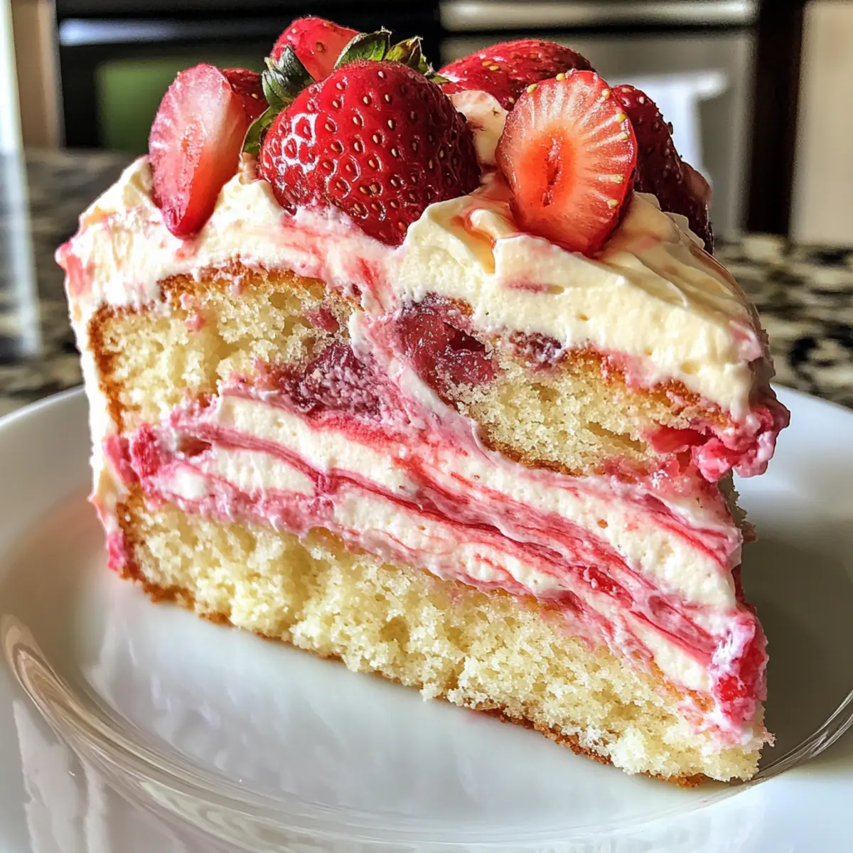 Strawberry Earthquake Cake