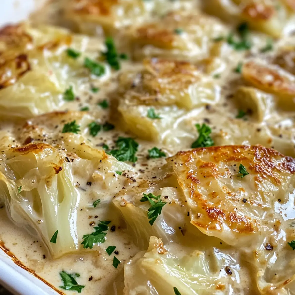 Creamy Garlic Parmesan Cabbage