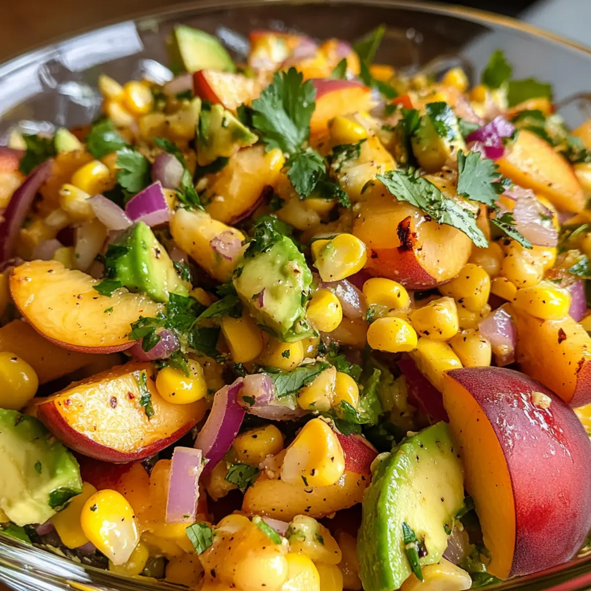 Sweet Corn Salad with Peaches
