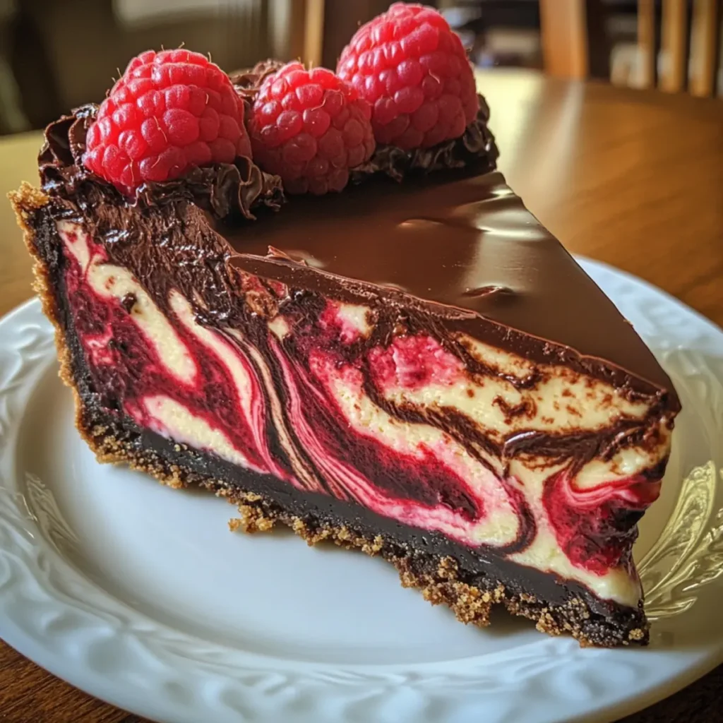 Rich Dark Chocolate Raspberry Cheesecake