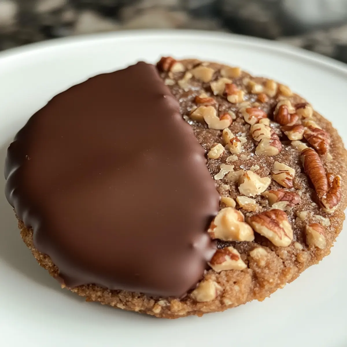 Chocolate Dipped Pecan Lace Cookies