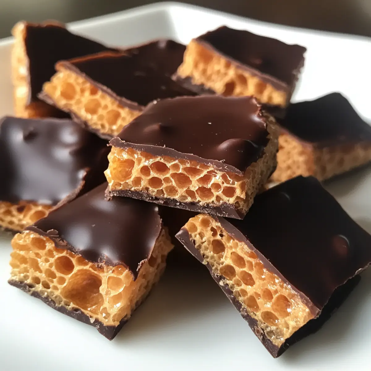 Crispy Homemade Honeycomb Toffee Sponge Candy
