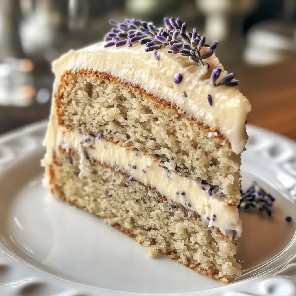 Lavender Cake with Cream Cheese Buttercream Frosting