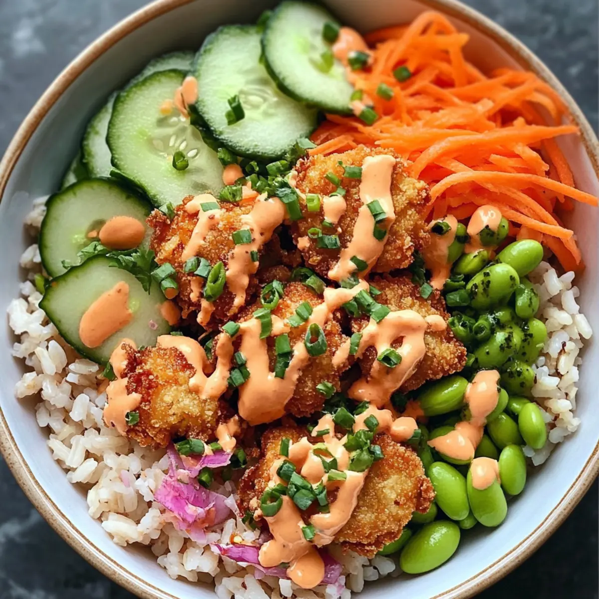 Air Fried Salmon Rice Bowls