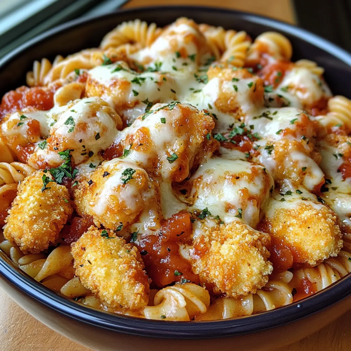 Super Yummy Cottage Cheese Chicken Parm Bowl