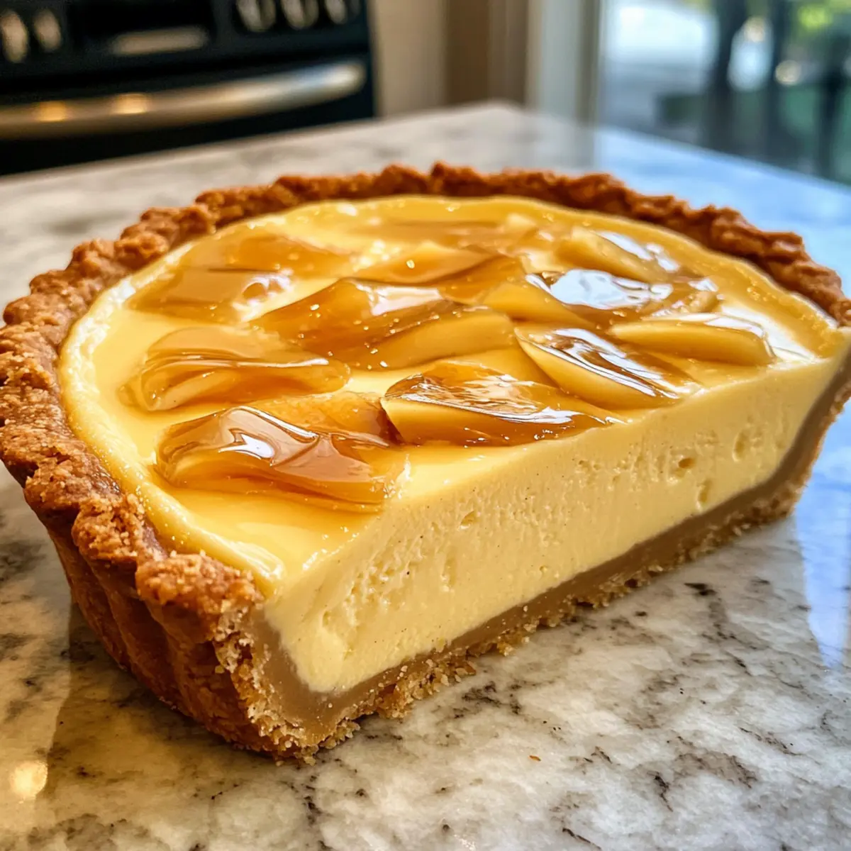 Eggnog Crème Tart with Caramel Shards