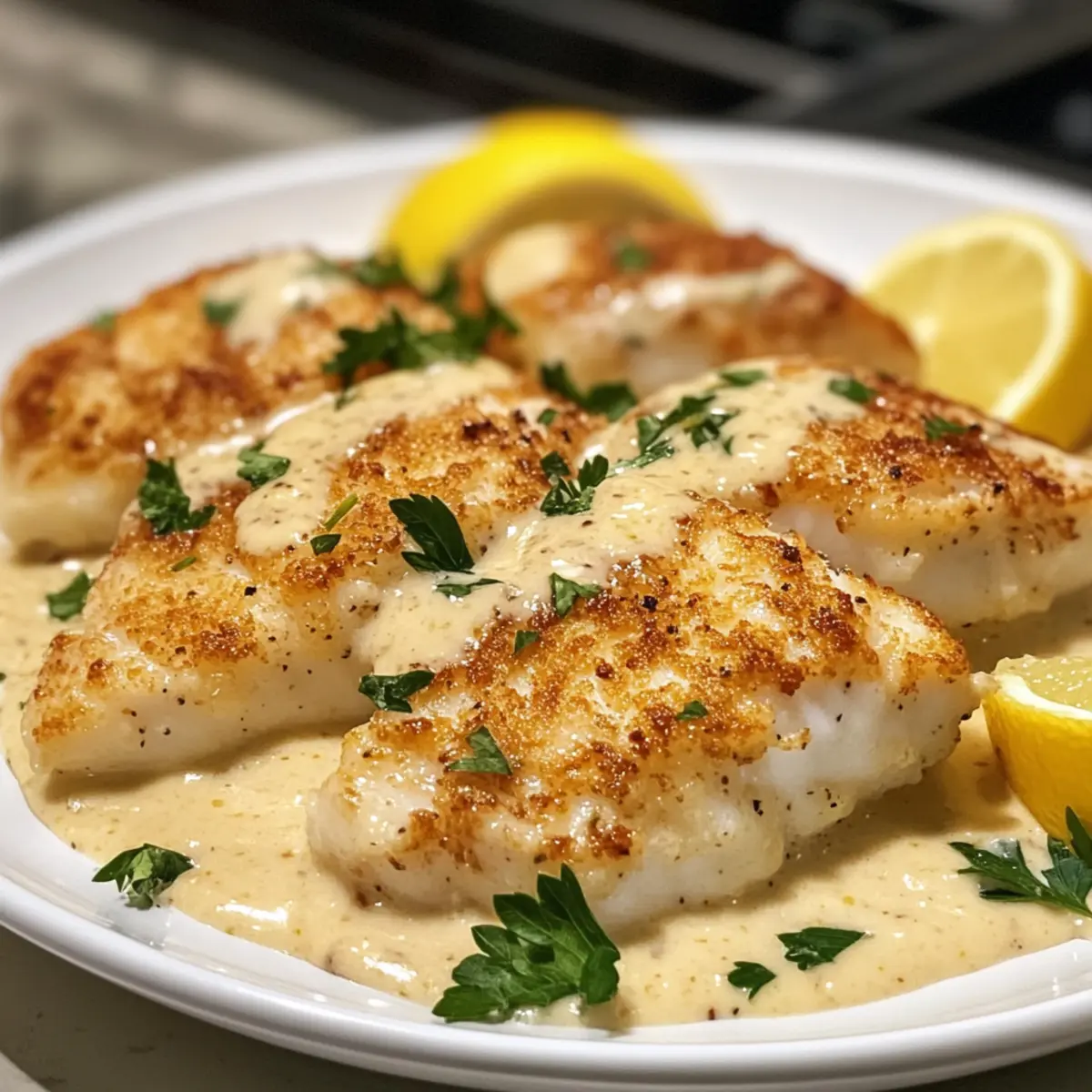 Creamy Lemon Parmesan Cod