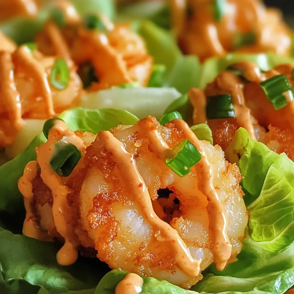 Crispy Firecracker Shrimp Lettuce Wraps