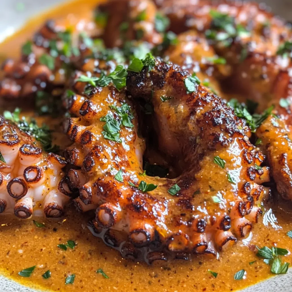 Braised Octopus with Smoky Romesco Sauce