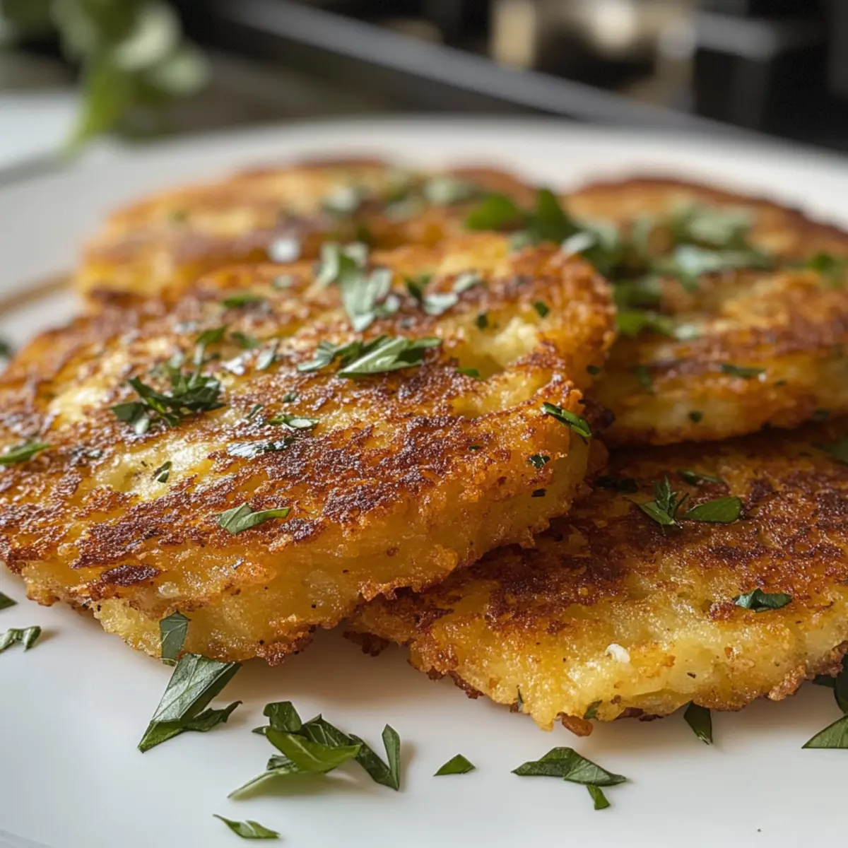 Crispy Smashed Hash Browns with Garlic Herb Butter