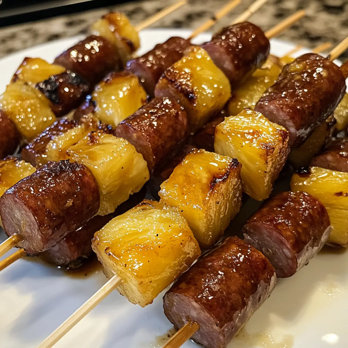 Pineapple Brown Sugar Smokies Skewers