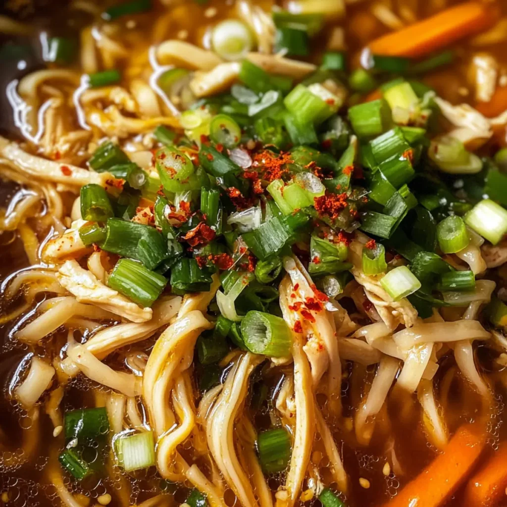 Aromatic Ginger Scallion Chicken Noodle Soup
