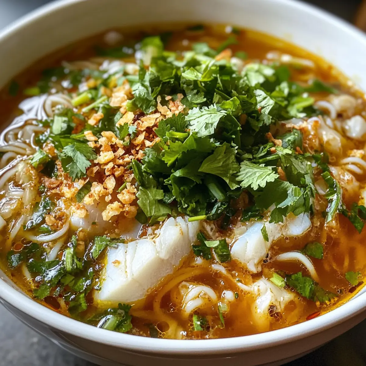 Burmese Mohinga Fish Noodle Soup