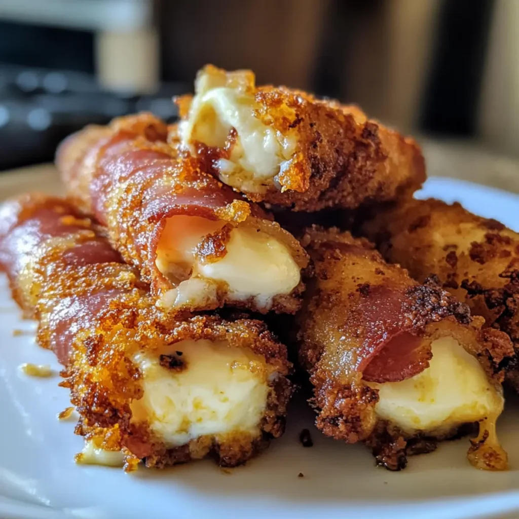 Crispy Bacon-Wrapped Mozzarella Sticks
