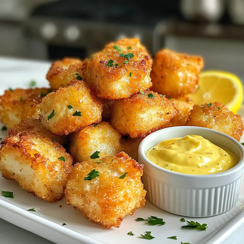 Lemon Butter Fish Bites with Garlic Aioli