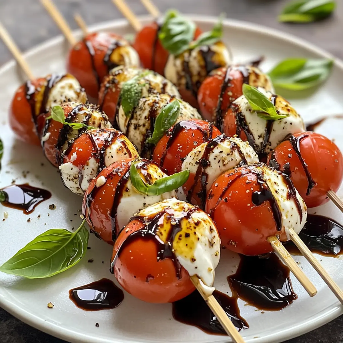 Fresh Garden Cherry Tomato Burrata Caprese Skewers
