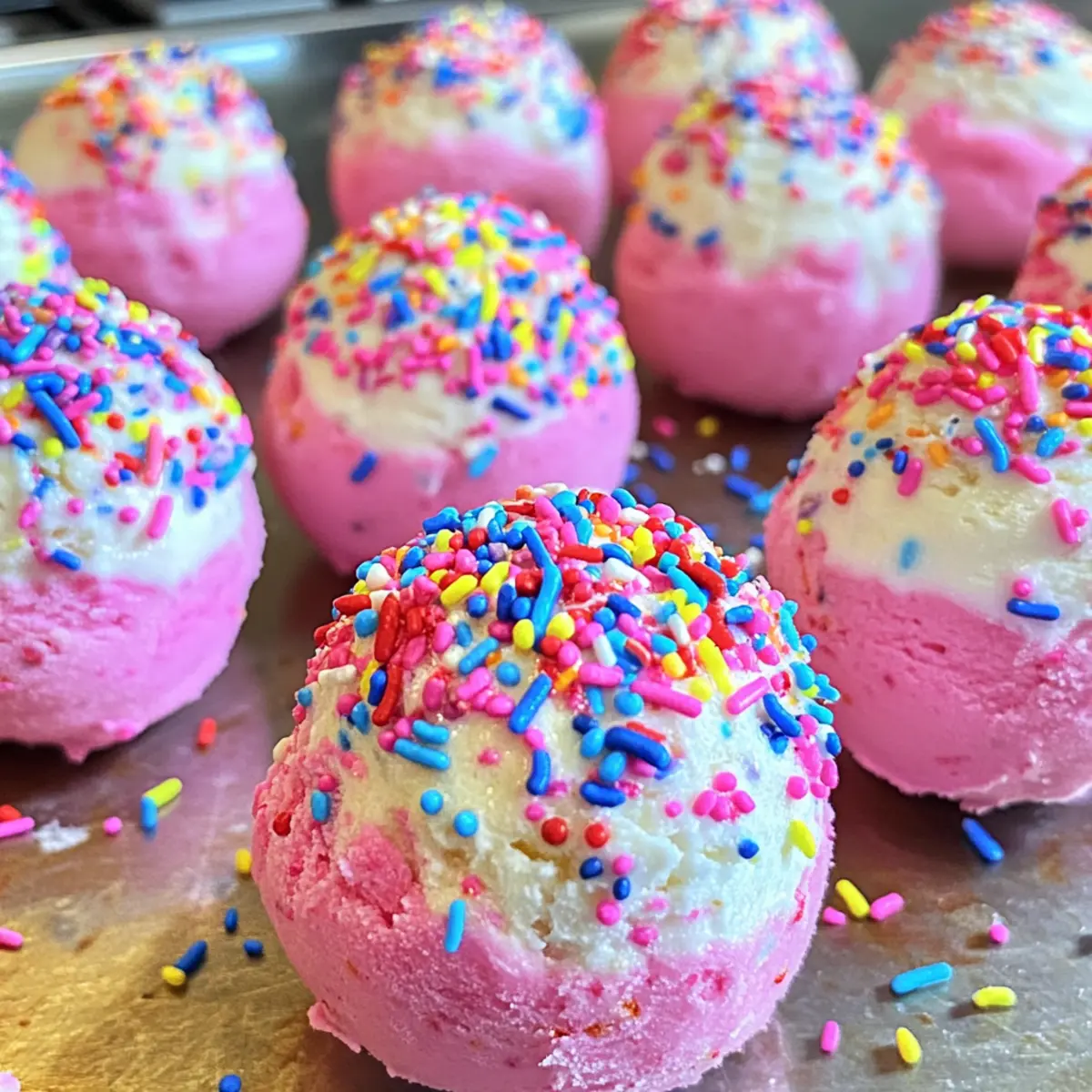 No-Bake Frozen Cotton Candy Cheesecake Bombs