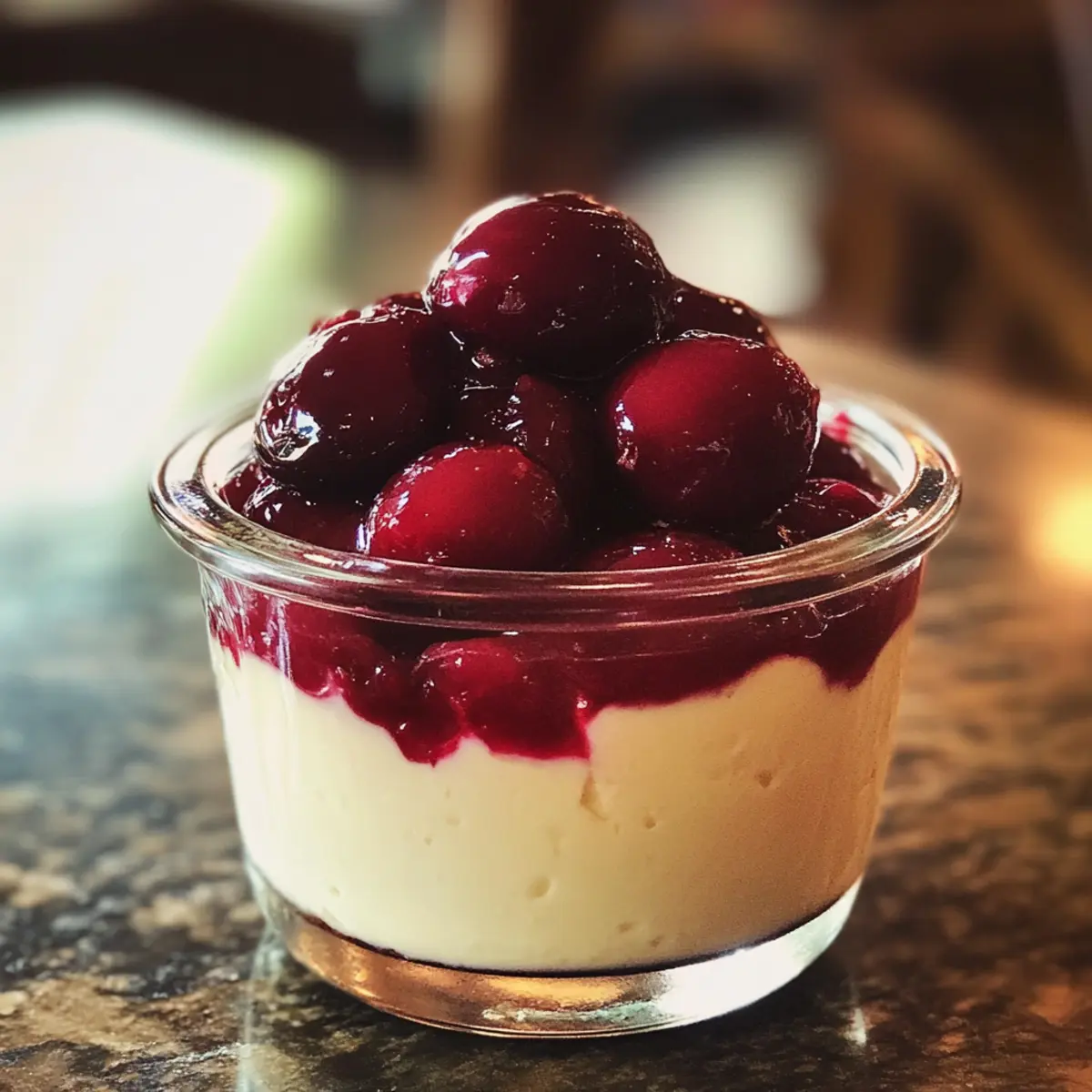 Silky Cherry Panna Cotta Jars